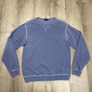 Lands End Blank Basic‎ Light Blue Crewneck Sweatshirt Small S Distressed
